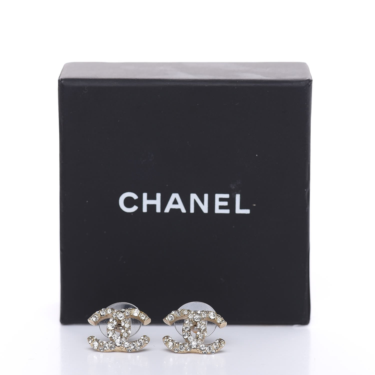 Chanel Crystal CC Earrings Gold 5 of 5