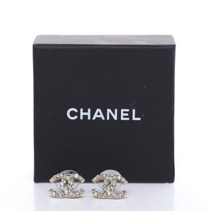 Chanel Crystal CC Earrings Gold 5 of 5