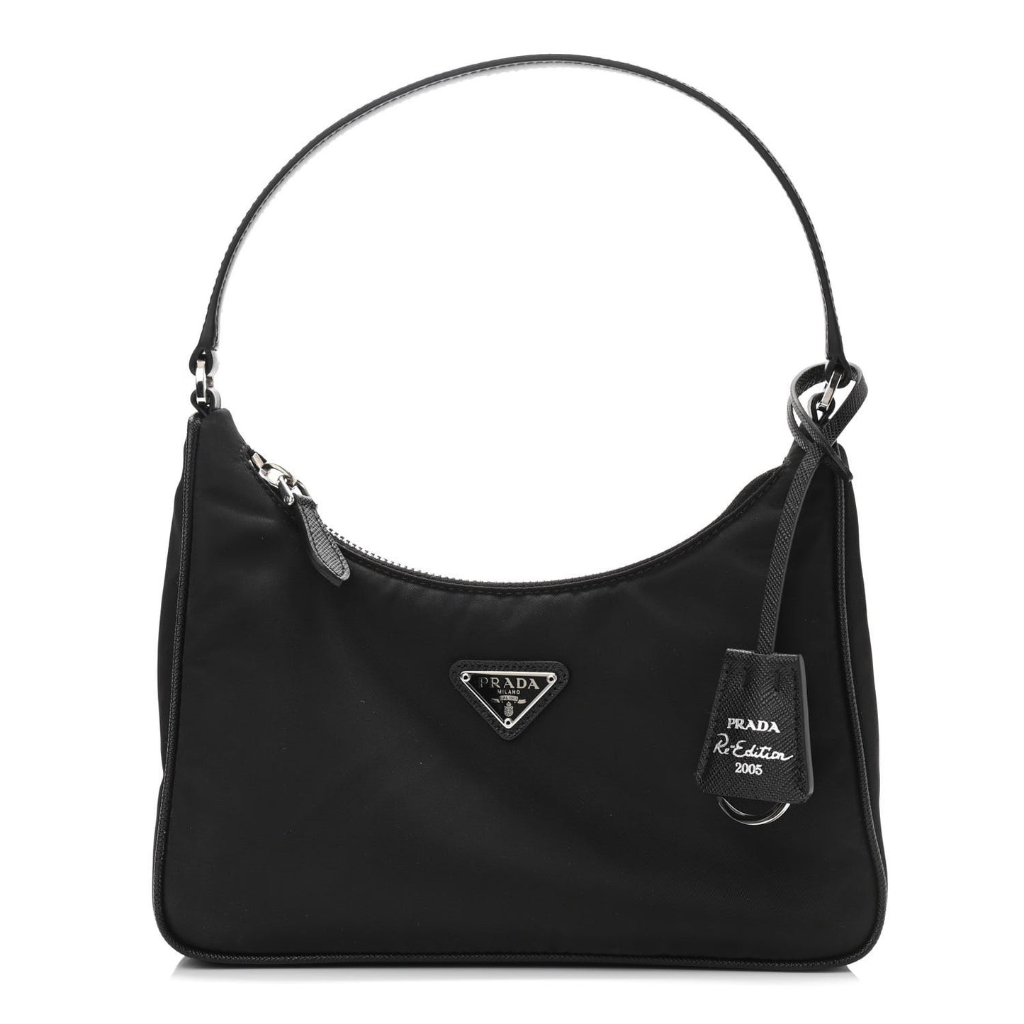 Tessuto Nylon Saffiano Mini Re-Edition 2005 Bag Black