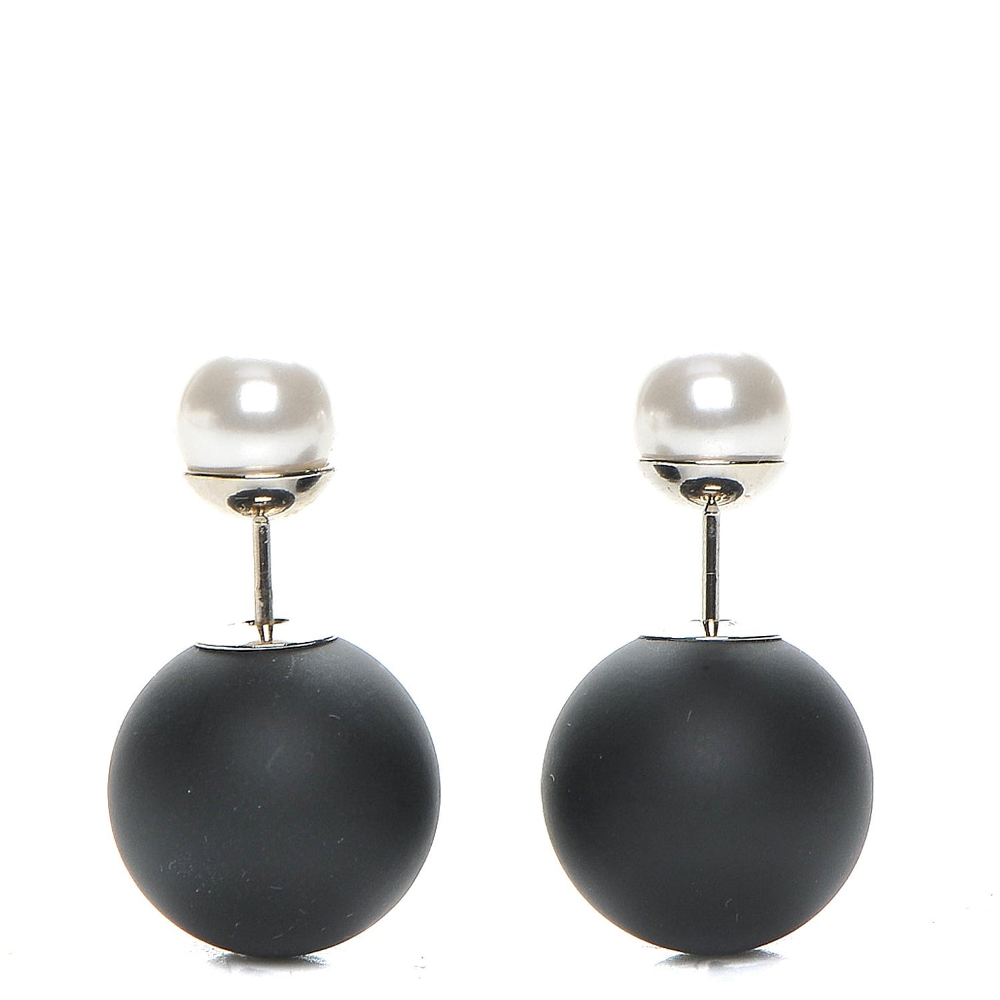 Mise En Dior Tribal Earrings Matte Black Pearl