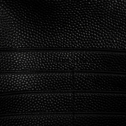 Saint Laurent Grain De Poudre Matelasse Chevron Monogram Chain Wallet Black 7 of 7
