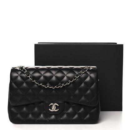 Chanel Lambskin Quilted Jumbo Double Flap Black 13 of 13