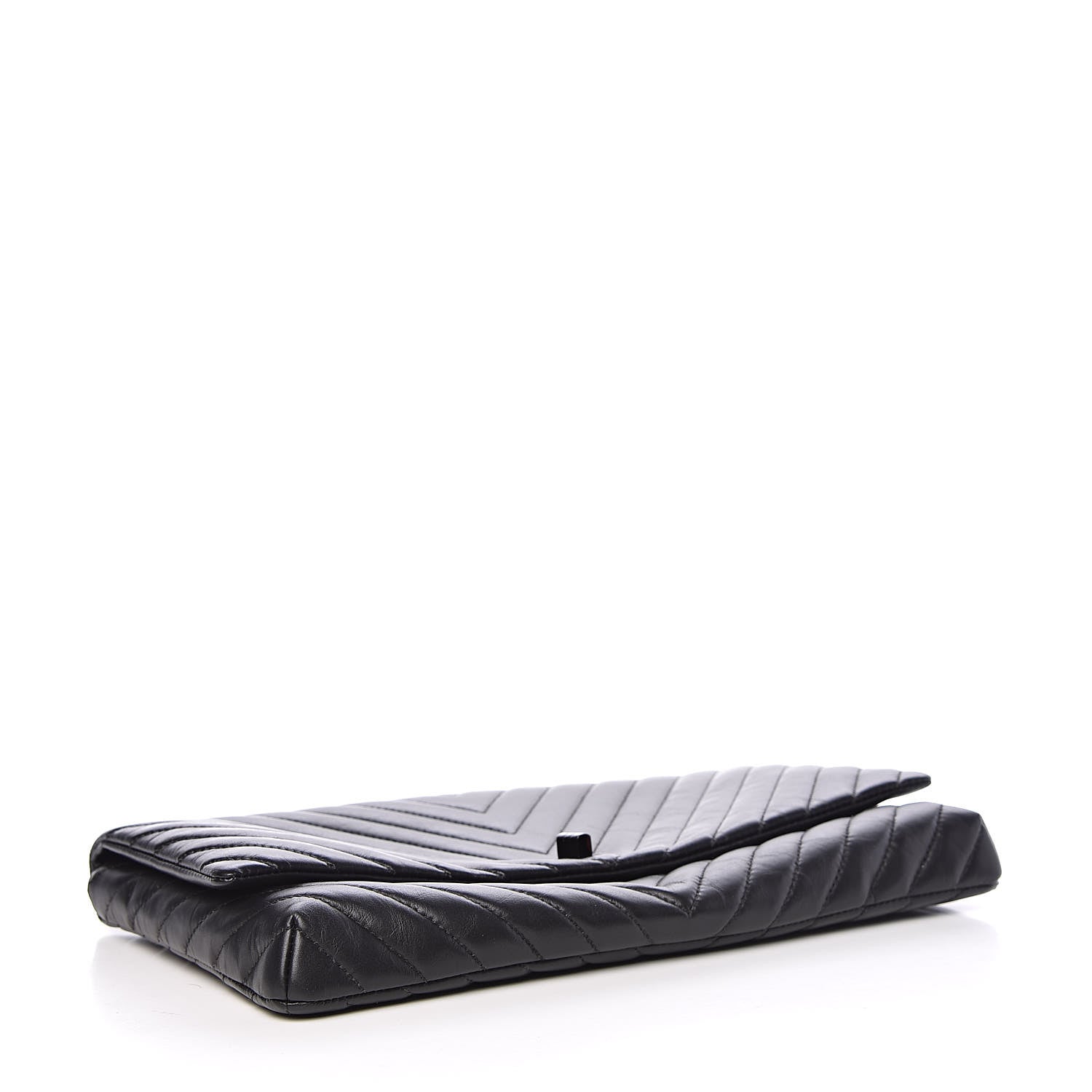 Chanel Aged Calfskin Chevron Quilted Reissue 2.55 Clutch Black 4 of 11