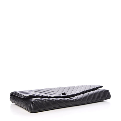 Chanel Aged Calfskin Chevron Quilted Reissue 2.55 Clutch Black 4 of 11