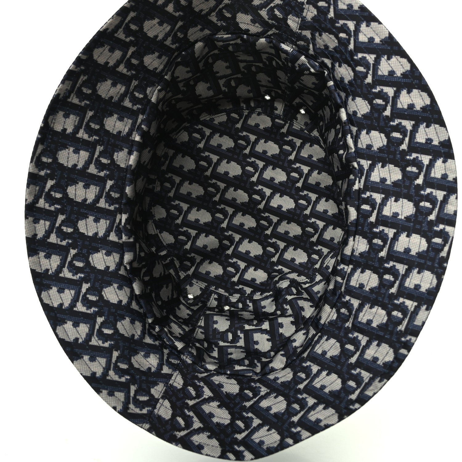 Christian Dior Oblique Reversible Teddy-D Brim Bucket Hat 57 Blue 8 of 8