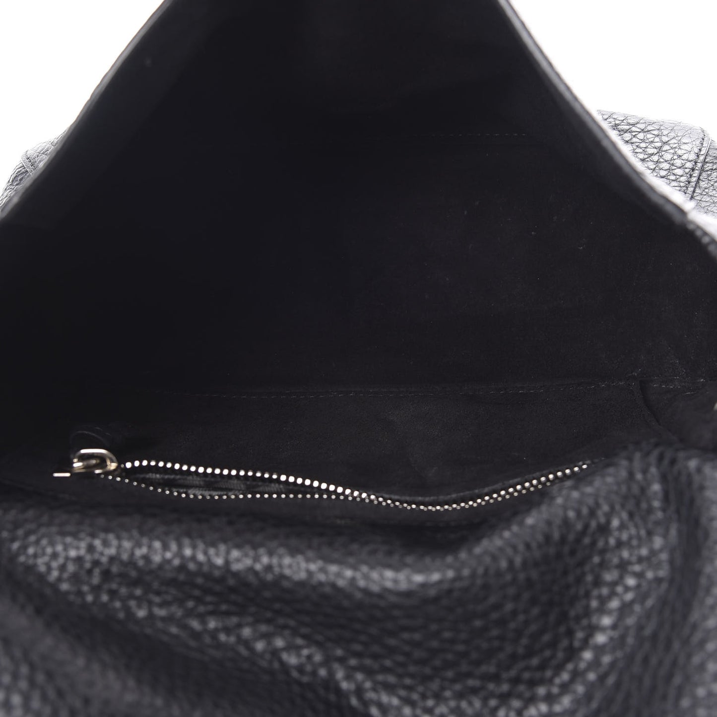 Pebbled Calfskin Small Courier Black
