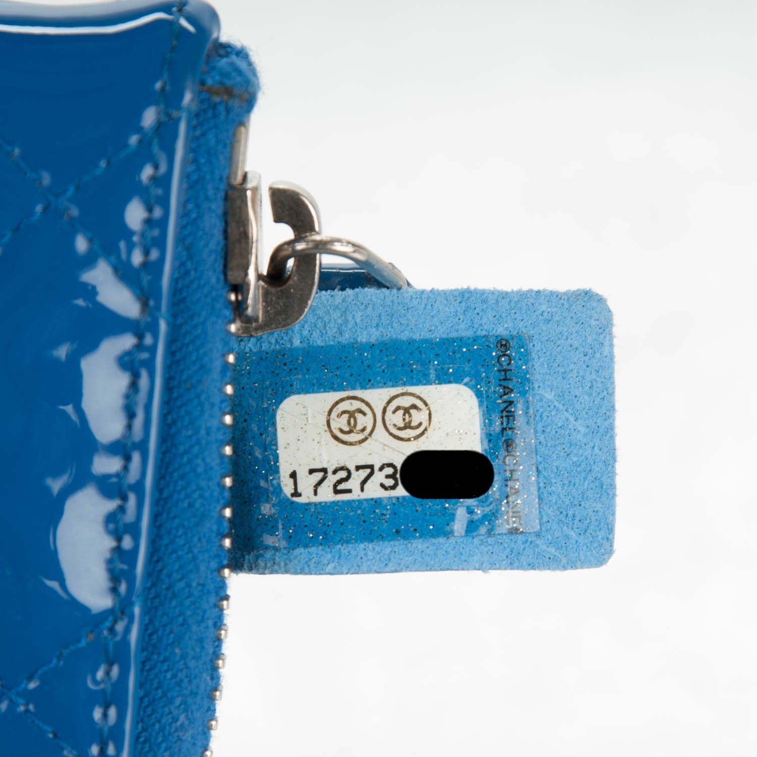 Chanel Patent Quilted Key Holder Case Dark Blue 6 of 7