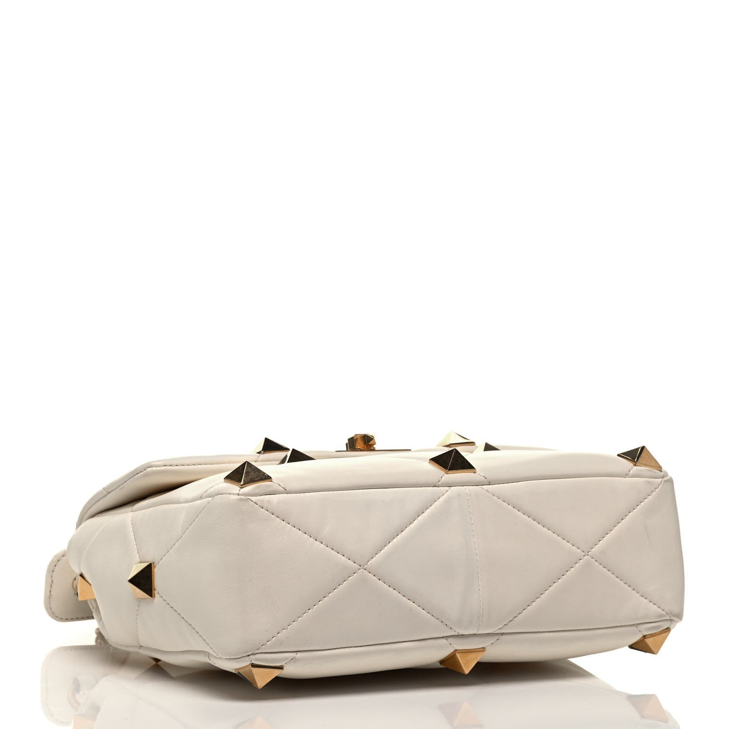 Nappa Large Roman Stud Shoulder Bag Ivory