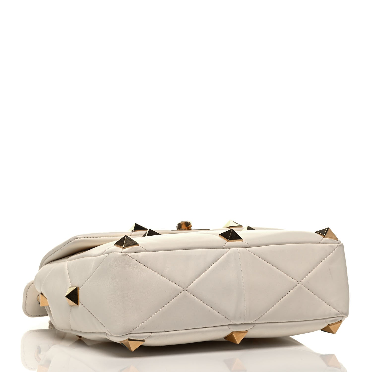 Valentino Garavani Nappa Large Roman Stud Shoulder Bag Ivory 5 of 9