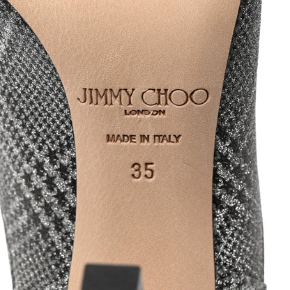 Jimmy Choo Salpa Prince of Stars Glitter Mavis 100 Tall Boots 35 Silver 7 of 8