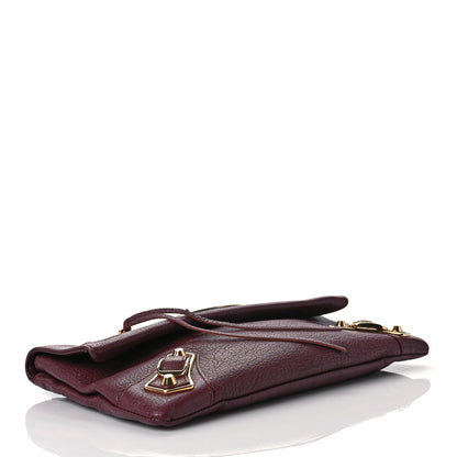 Balenciaga Chevre Gold Metallic Edge Hardware Envelope Clutch Bordeaux 3 of 7