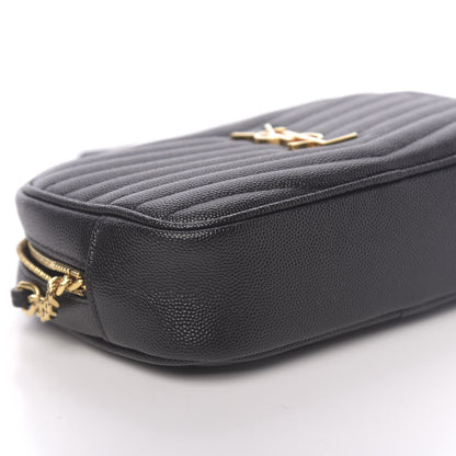 Saint Laurent Grain De Poudre Matelasse Monogram Mini Lou Camera Bag Black 8 of 11
