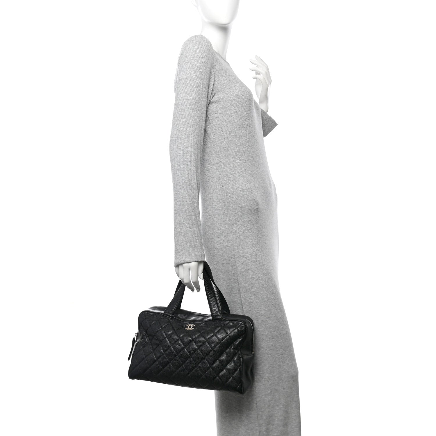 Chanel Caviar Quilted Bowler Black 2 of 11