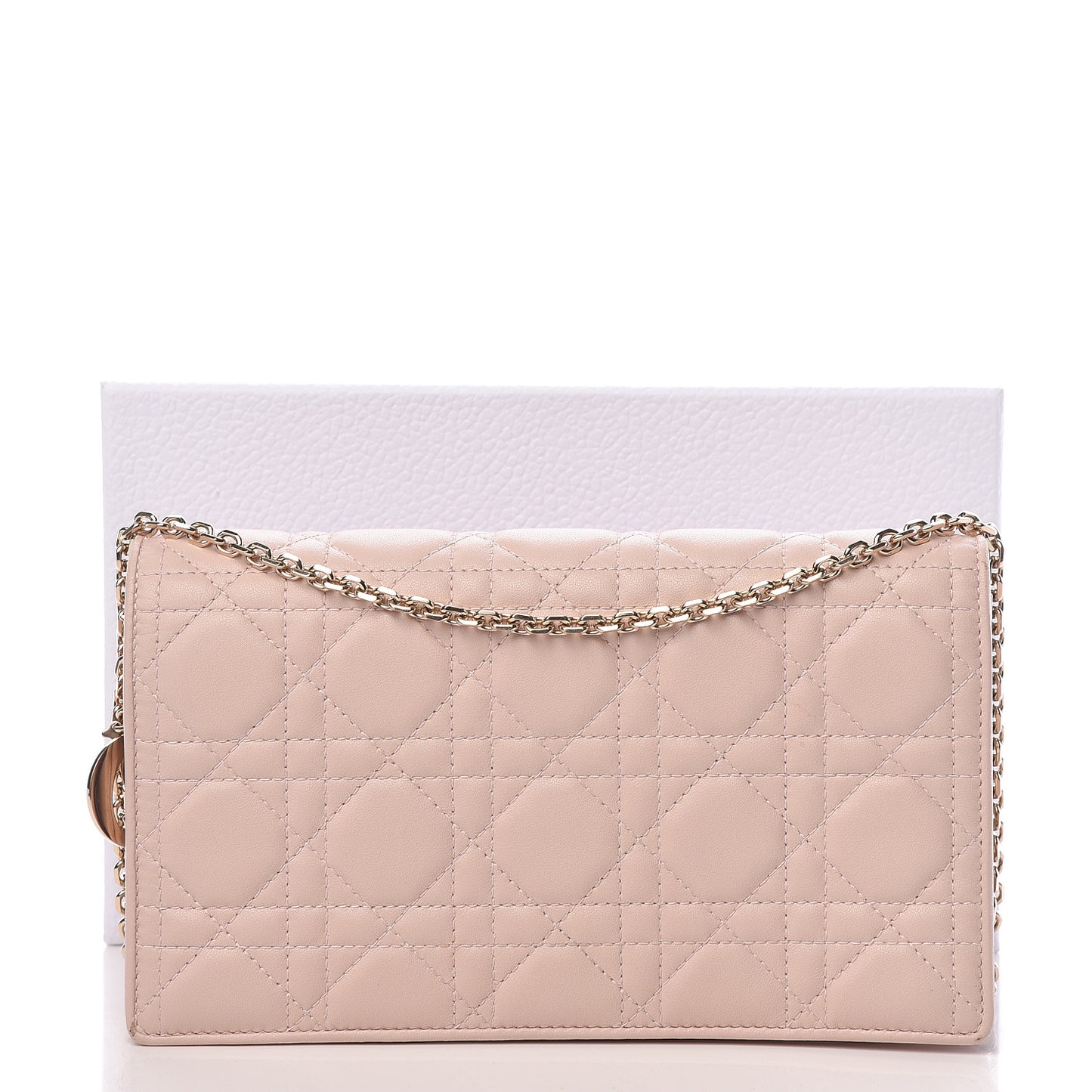 Lambskin Cannage Lady Dior Convertible Clutch Pink