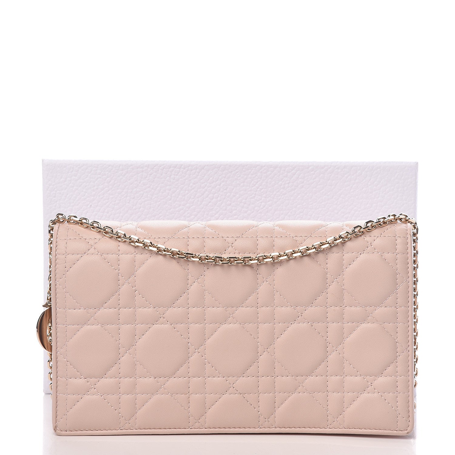 Christian Dior Lambskin Cannage Lady Dior Convertible Clutch Pink 17 of 17