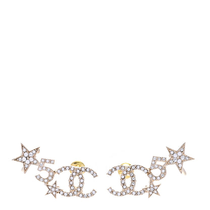 Chanel Crystal Star 5 CC Earrings Gold 1 of 5