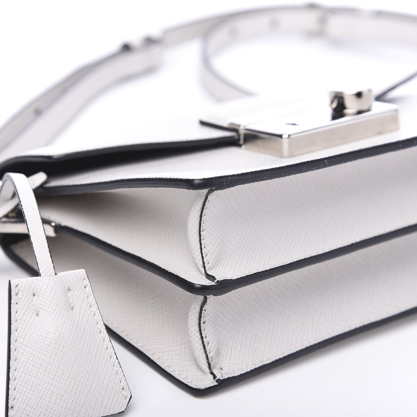Saffiano Sound Crossbody Bag White