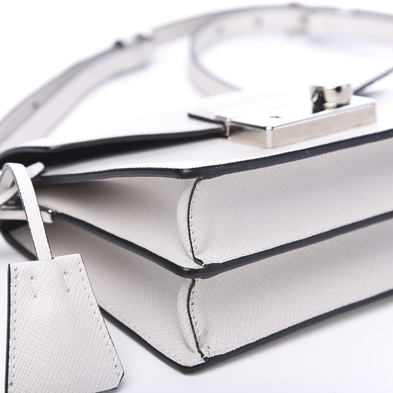 Prada Saffiano Sound Crossbody Bag White 6 of 7