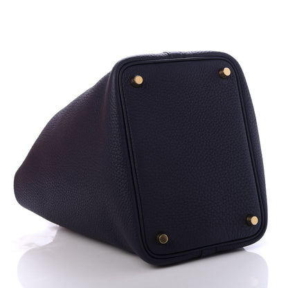 Hermes Taurillon Clemence Picotin Lock 18 PM Bleu Nuit 4 of 8