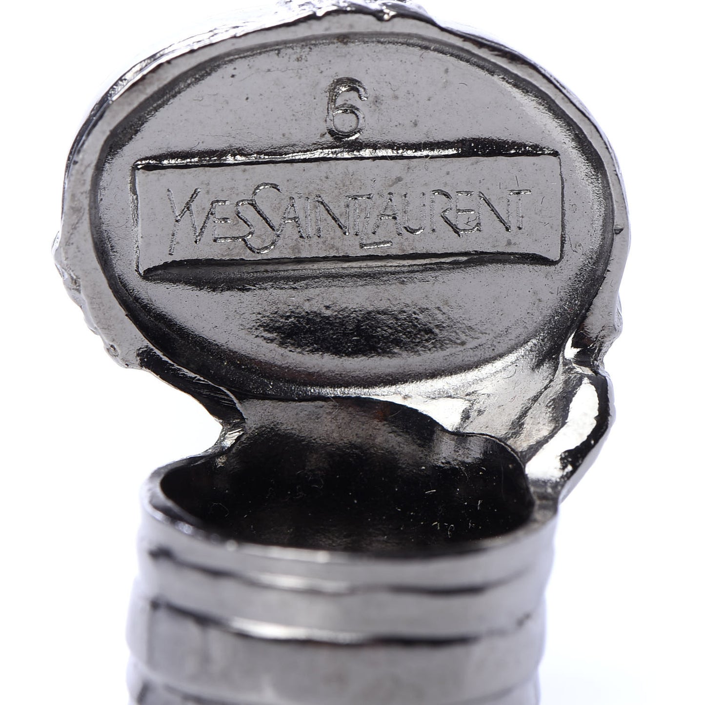 Glass Cabochon Gunmetal Arty Ovale Ring 6 Black