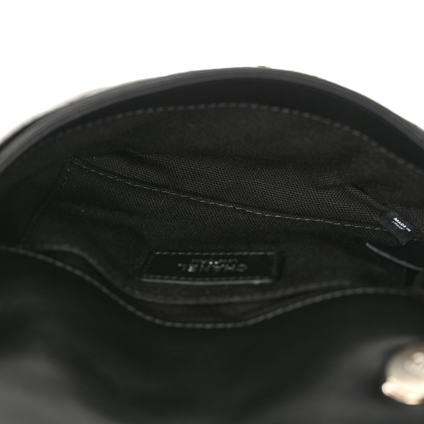 Calfskin Quilted CC Uniform Flap Belt Bag Black