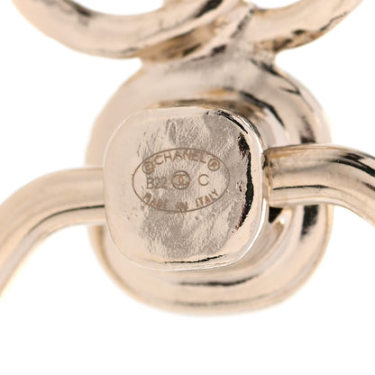 Chanel Metal Pearl CC Hoop Drop Earrings Gold 4 of 4