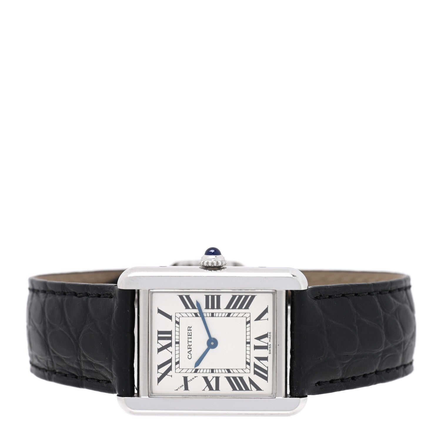 Cartier Stainless Steel Alligator 24mm Tank Solo Quartz Watch 2 of 4