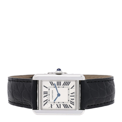 Cartier Stainless Steel Alligator 24mm Tank Solo Quartz Watch 2 of 4