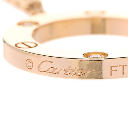 Cartier 18K Yellow Gold 3 Diamonds LOVE Pendant Necklace 5 of 7