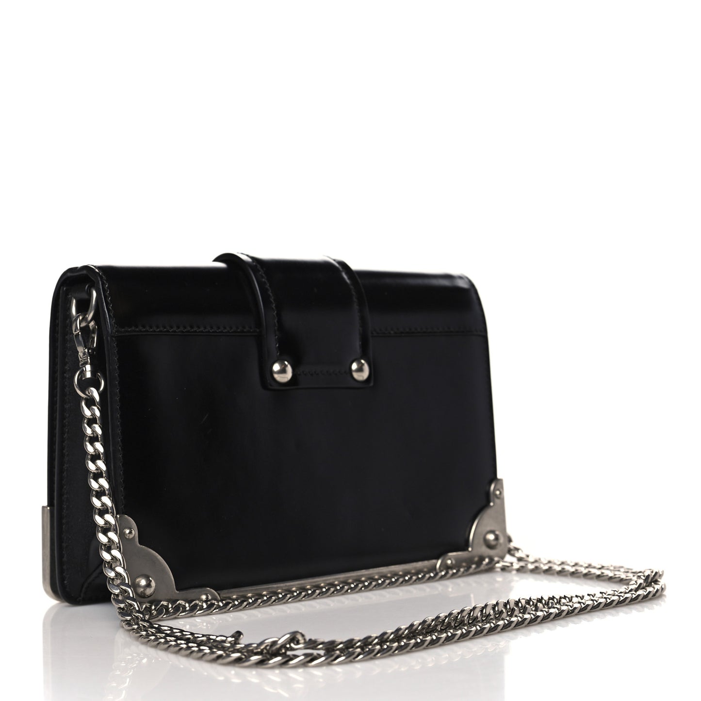 City Calf Cahier Chain Clutch Black