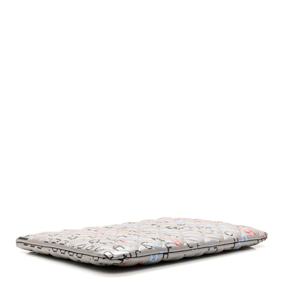 Chanel Metallic Lambskin Quilted Large Data Center Cosmetic Case Silver 4 of 7