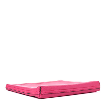 Gucci Pebbled Calfskin Medium Logo Portfolio Clutch Box Pink Green 4 of 12