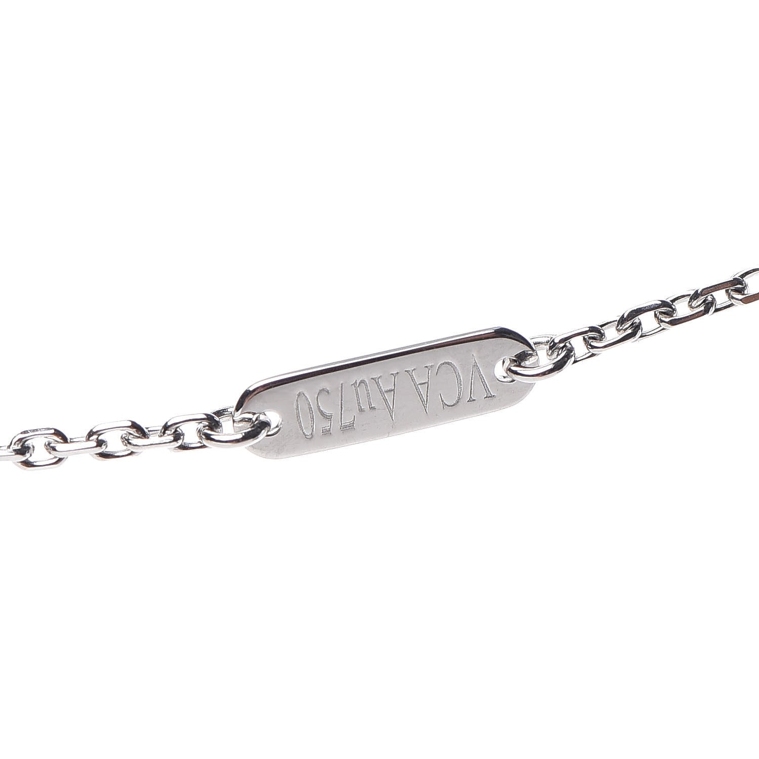 Van Cleef & Arpels 18K White Gold Diamond Vintage Alhambra Pendant Necklace 7 of 8