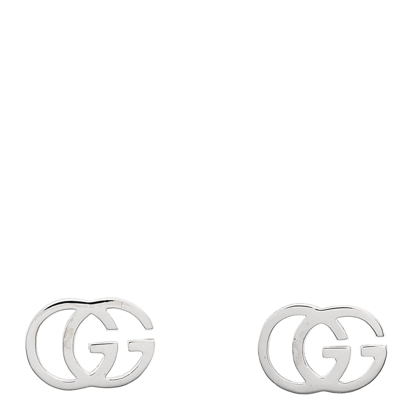 18K White Gold Running G Stud Earrings