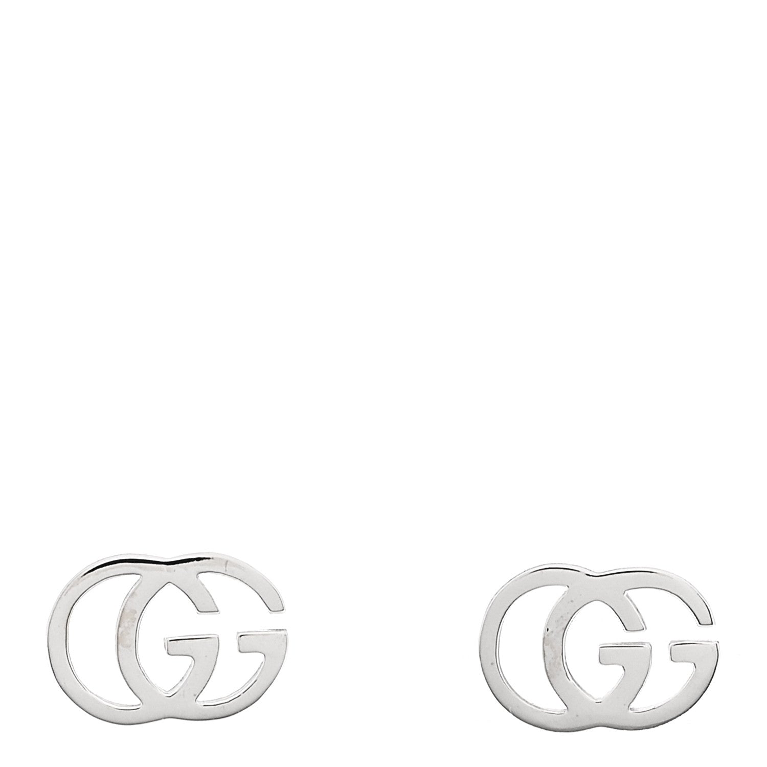Gucci 18K White Gold Running G Stud Earrings 1 of 5