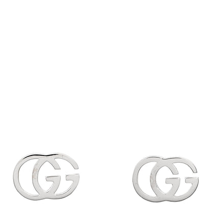 Gucci 18K White Gold Running G Stud Earrings 1 of 5