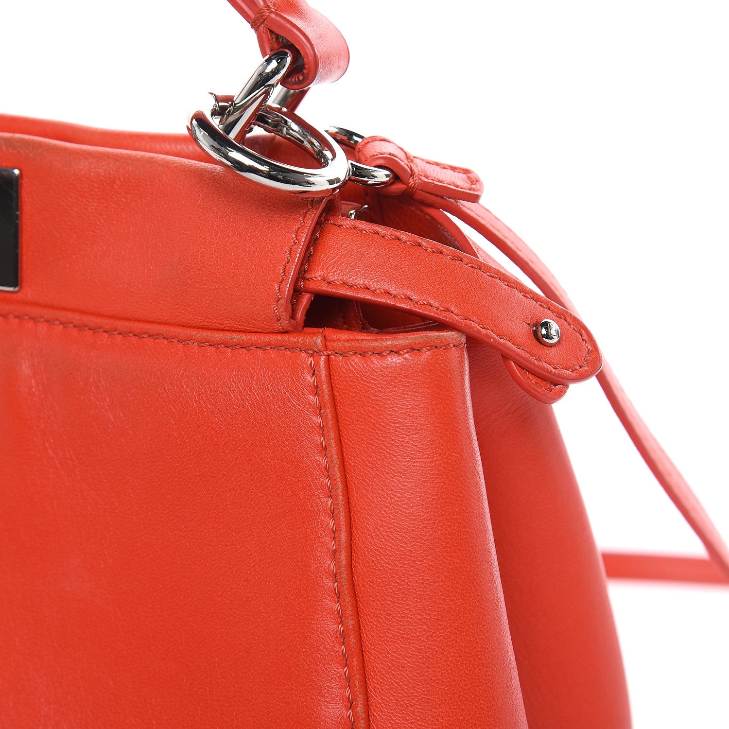 Fendi Nappa Mini Peekaboo Iconic Satchel Papavero 15 of 18