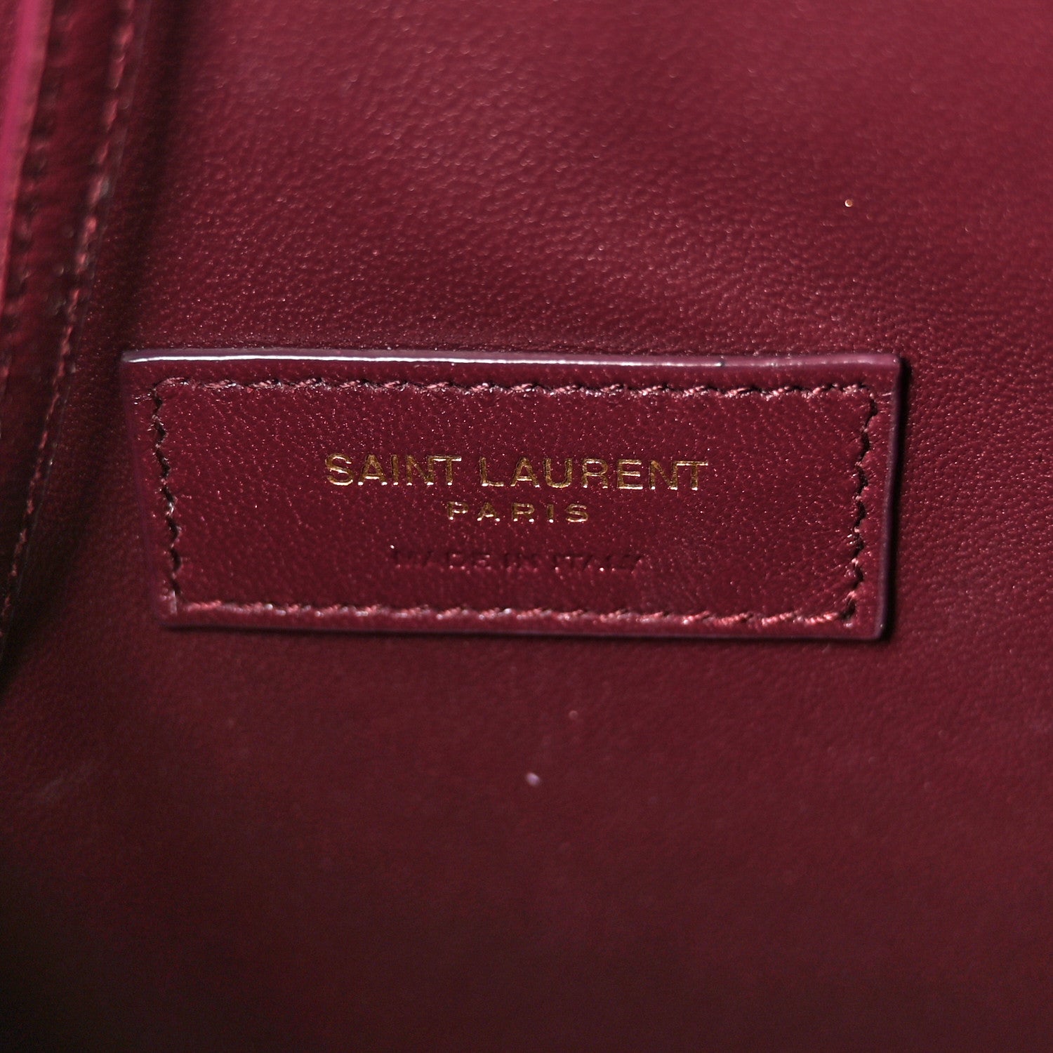Saint Laurent Patent Calfskin Rendez-Vous Hobo Dark Red Wine 7 of 12