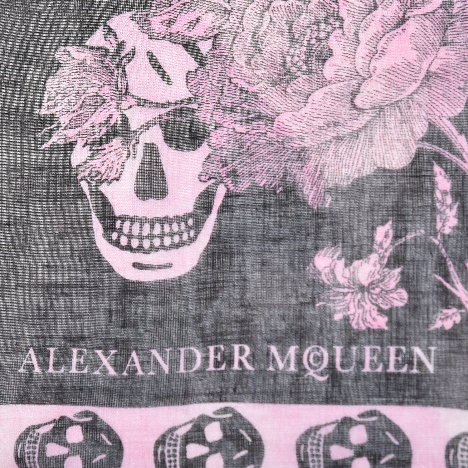 Alexander McQueen Modal Silk Hummingbird Skull Scarf Black 4 of 6