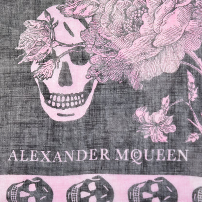 Alexander McQueen Modal Silk Hummingbird Skull Scarf Black 4 of 6