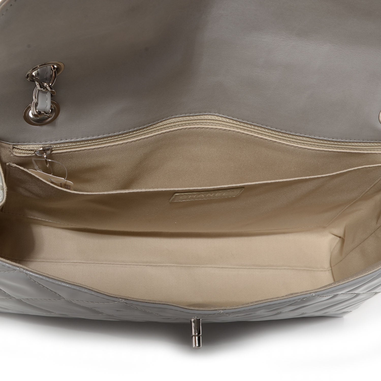 Chanel Vinyl Quilted In the Business Flap Bag Light Grey 7 of 10