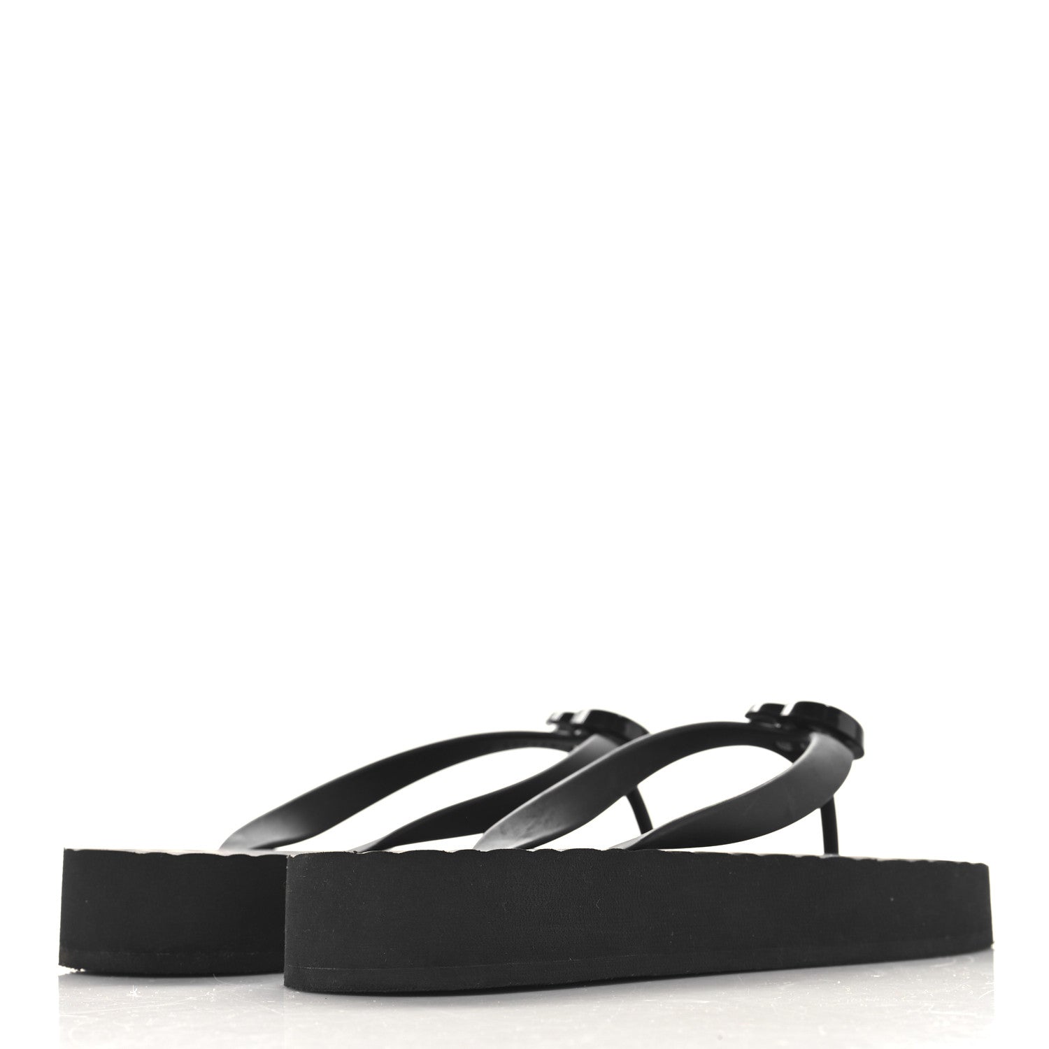 Gucci Rubber Chevron Womens GG Thong Sandals 40 Black 5 of 8