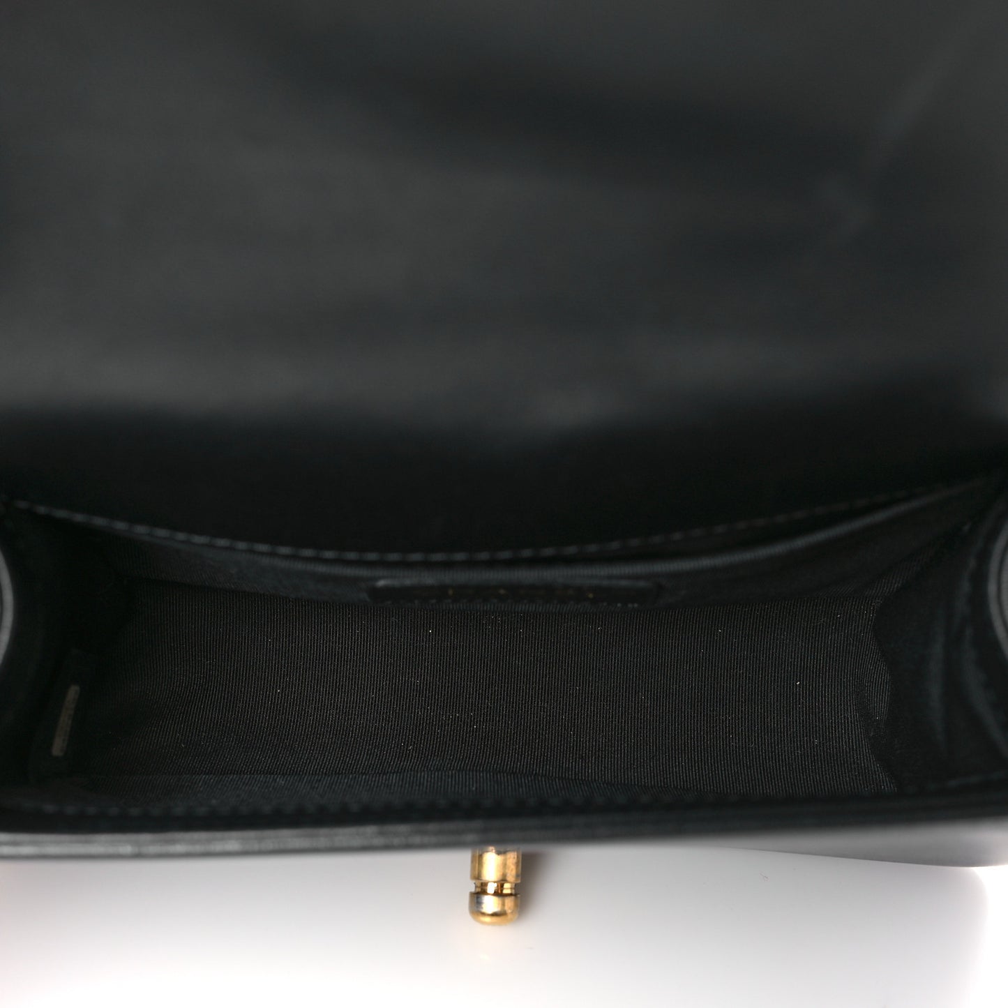 Lambskin Quilted Small Boy Flap Black