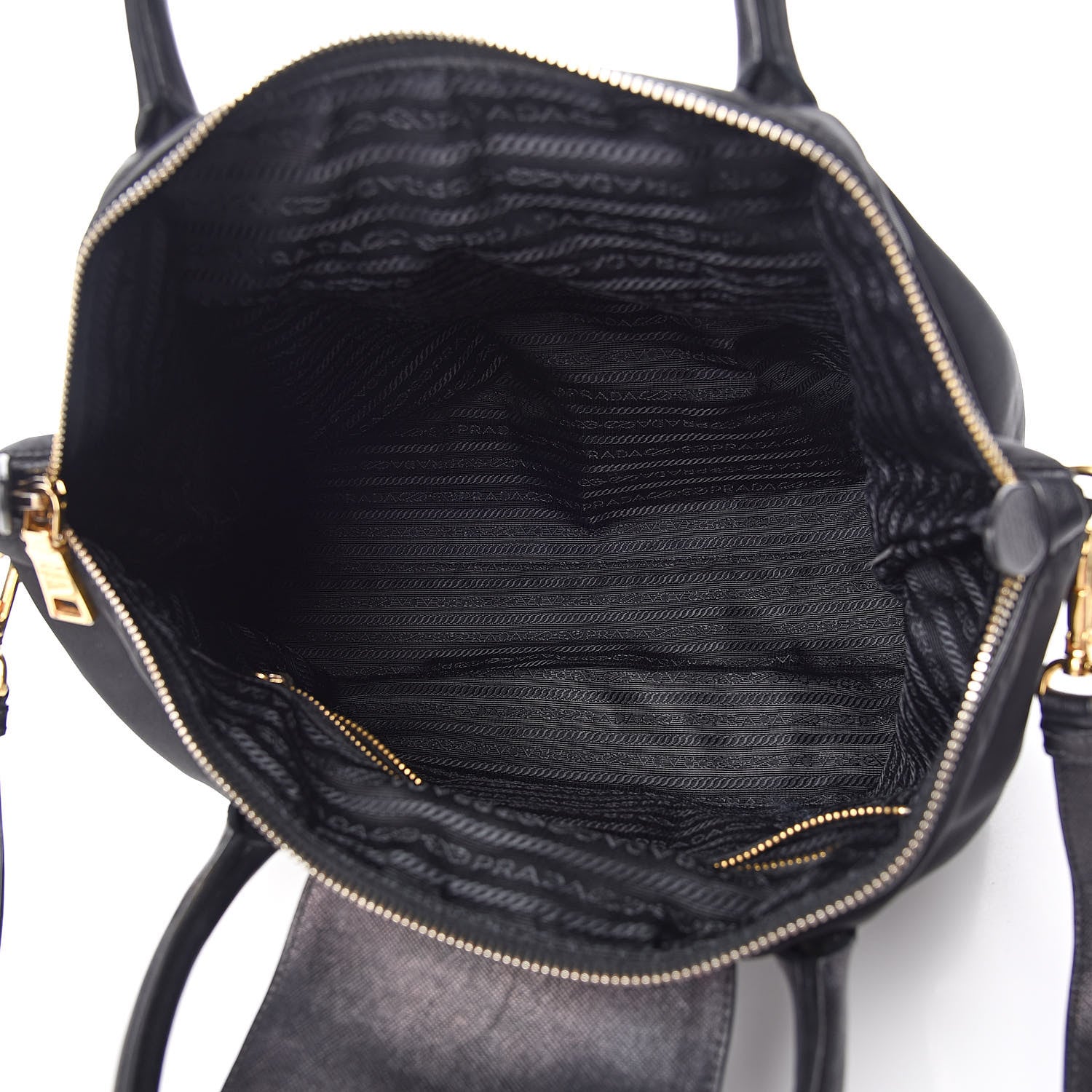 Prada Tessuto Nylon Saffiano Tote Black 5 of 15