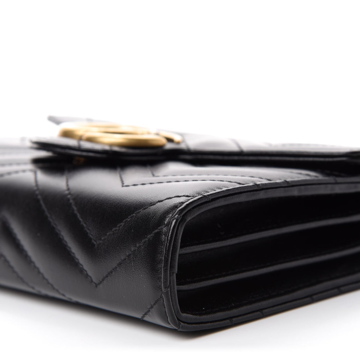 Calfskin Matelasse GG Marmont Chain Wallet Black