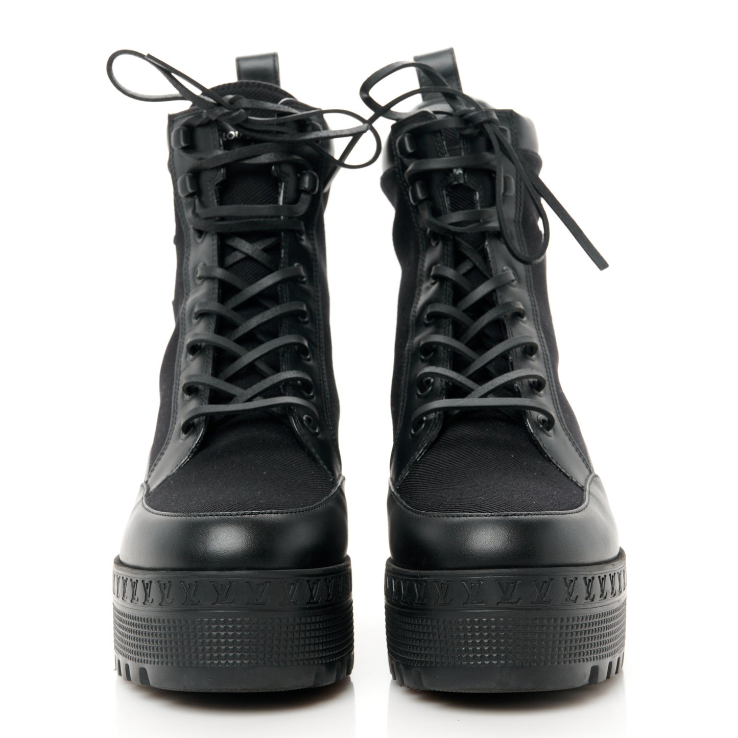 Canvas Monogram Laureate Platform Desert Boots 37 Black