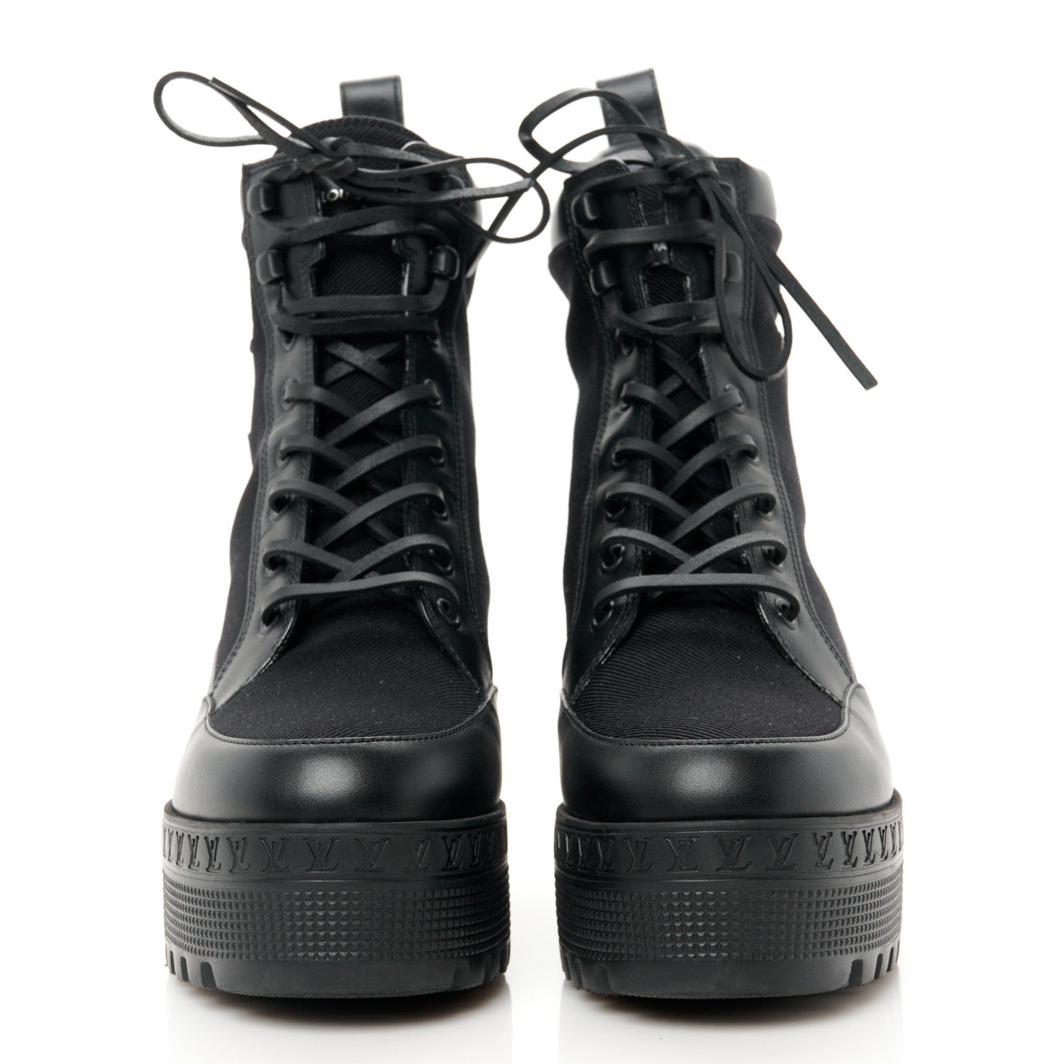Louis Vuitton Canvas Monogram Laureate Platform Desert Boots 37 Black 2 of 9