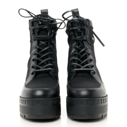 Louis Vuitton Canvas Monogram Laureate Platform Desert Boots 37 Black 2 of 9