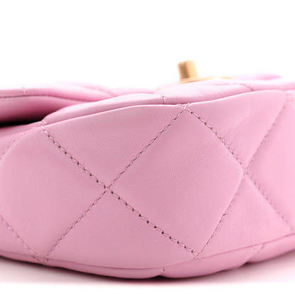 Chanel Lambskin Quilted Mini Lacquered Chain Flap Pink 9 of 10