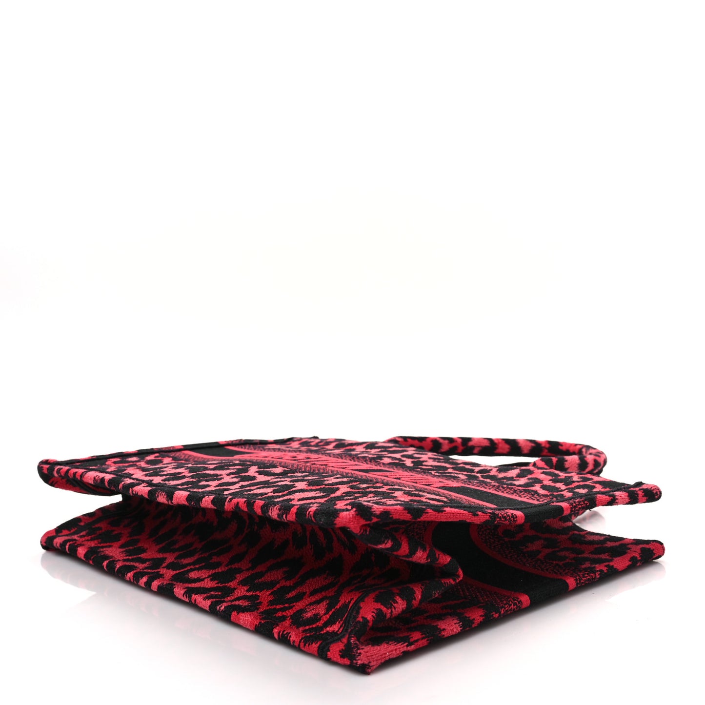 Canvas Mizza Embroidered Medium Leopard Book Tote Fuchsia Multicolor